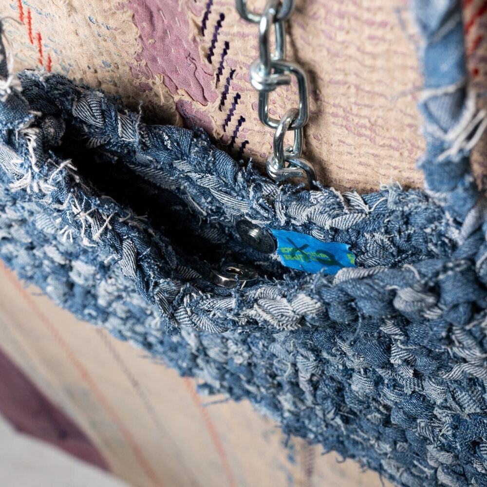 Upcycled Crochet Baguette Bag |crochet Shoulder Bag - Picture 6 of 6